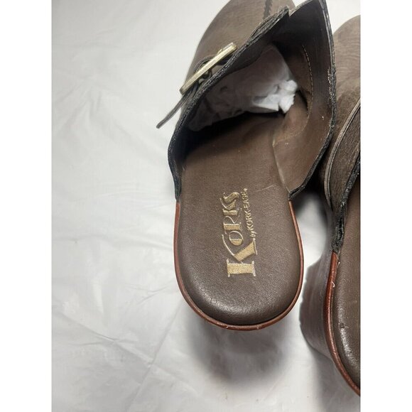 Kork Ease Sagano  Brown Leather Block Heel Clog Mule Shoes Boho - Picture 9 of 16